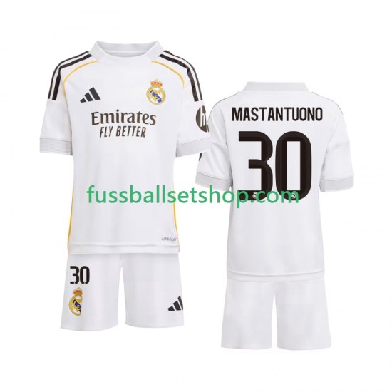 Günstige Fußball Trikotsatz Real Madrid Mastantuono 30 Kinder Heimtrikot 2025-2026 Kurzarm