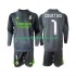 Günstige Fußball Trikotsatz Real Madrid Thibaut Courtois 1 Kinder Ausweichtrikot 2025-2026 Langarm
