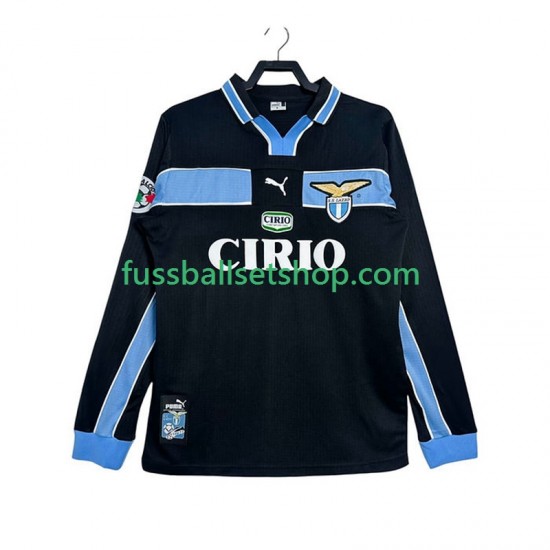 Günstige Fußball Trikotsatz Lazio Rom Retro Herren Auswärtstrikot 1998 1999 Langarm