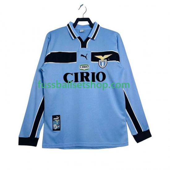 Günstige Fußball Trikotsatz Lazio Rom Retro Herren Heimtrikot 1998 1999 Langarm