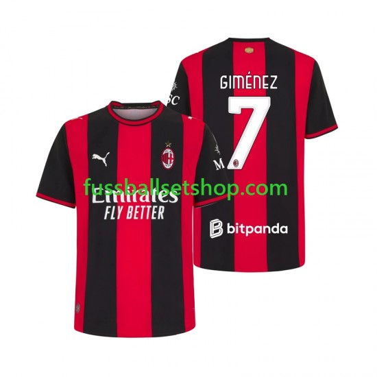 Günstige Fußball Trikotsatz AC Mailand Gimenez 7 Herren Heimtrikot 2026-2027 Kurzarm Günstige Fußball Trikotsatz AC Mailand Gimenez 7 Herren Heimtrikot 2026-2027 Kurzarm