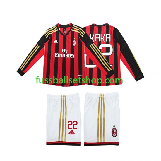 Günstige Fußball Trikotsatz AC Mailand Kaka 22 2013 2014 Retro Kinder Heimtrikot Langarm Günstige Fußball Trikotsatz AC Mailand Kaka 22 2013 2014 Retro Kinder Heimtrikot Langarm