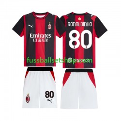 Günstige Fußball Trikotsatz AC Mailand Ronaldinho 80 Kinder Heimtrikot 2026-2027 Kurzarm