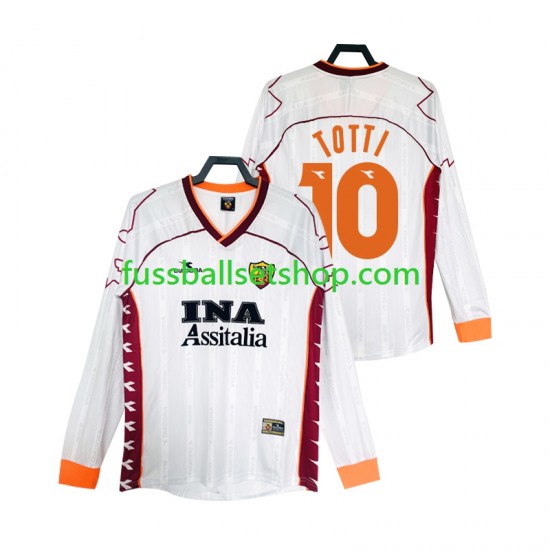 Günstige Fußball Trikotsatz AS Rom Totti 10 2000 Retro Herren Auswärtstrikot 1999 Langarm Günstige Fußball Trikotsatz AS Rom Totti 10 2000 Retro Herren Auswärtstrikot 1999 Langarm