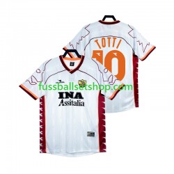Günstige Fußball Trikotsatz AS Rom Totti 10 2000 Retro Herren Auswärtstrikot 1999 Kurzarm