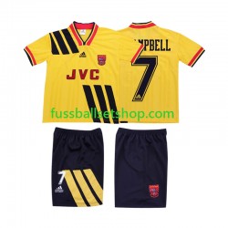 Günstige Fußball Trikotsatz Arsenal CAMPBELL 7 1993 Retro Kinder Auswärtstrikot 1994 Kurzarm