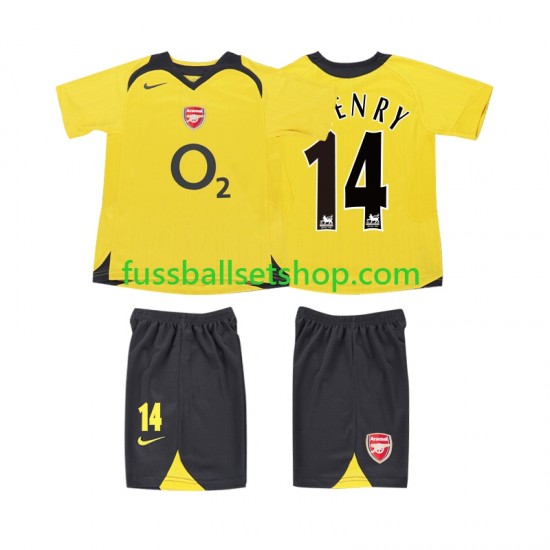 Günstige Fußball Trikotsatz Arsenal Thierry Henry 14 2005 Retro Kinder Auswärtstrikot 2006 Kurzarm