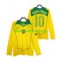 Günstige Fußball Trikotsatz Brasilien RONALDINHO 10 2004 Retro Herren Heimtrikot Langarm