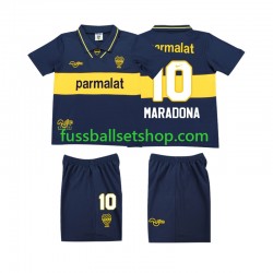 Günstige Fußball Trikotsatz Boca Juniors MARADONA 10 1993 1995 Retro Kinder Heimtrikot Kurzarm