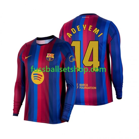 Günstige Fußball Trikotsatz FC Barcelona Karim Adeyemi 14 Herren Heimtrikot 2026-2027 Langarm