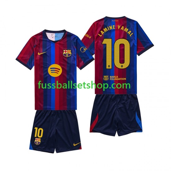 Günstige Fußball Trikotsatz FC Barcelona Lamine Yamal 10 Kinder Heimtrikot 2026-2027 Kurzarm
