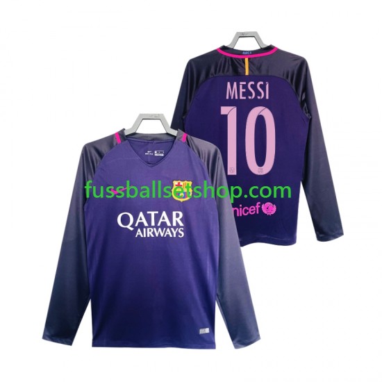 Günstige Fußball Trikotsatz FC Barcelona Lionel Messi 10 2016 2017 Retro Herren Auswärtstrikot Langarm Günstige Fußball Trikotsatz FC Barcelona Lionel Messi 10 2016 2017 Retro Herren Auswärtstrikot Langarm