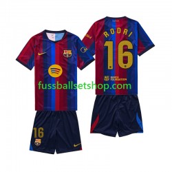 Günstige Fußball Trikotsatz FC Barcelona Rodri 16 Kinder Heimtrikot 2026-2027 Kurzarm