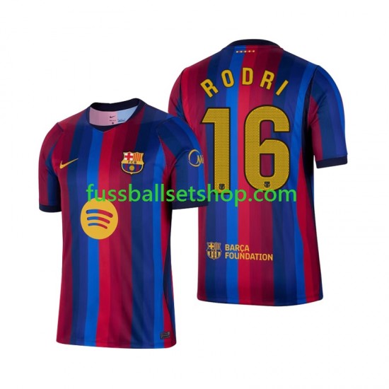 Günstige Fußball Trikotsatz FC Barcelona Rodri 16 Herren Heimtrikot 2026-2027 Kurzarm