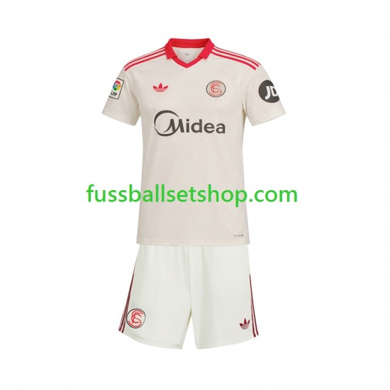 Günstige Fußball Trikotsatz FC Sevilla Retro Kinder Heimtrikot 2025-2026 Kurzarm