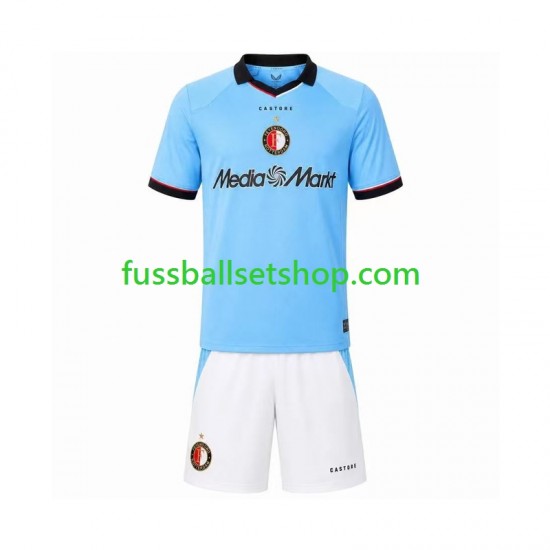 Günstige Fußball Trikotsatz Feyenoord Rotterdam Kinder Auswärtstrikot 2026-2027 Kurzarm