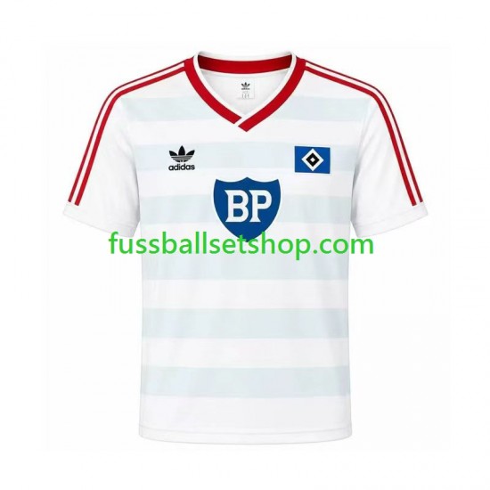 Günstige Fußball Trikotsatz Hamburger SV 1986 Retro Herren Auswärtstrikot Kurzarm