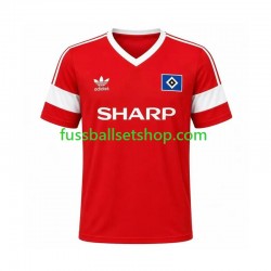 Günstige Fußball Trikotsatz Hamburger SV 1988 Retro Herren Auswärtstrikot Kurzarm