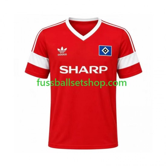 Günstige Fußball Trikotsatz Hamburger SV 1988 Retro Herren Auswärtstrikot Kurzarm