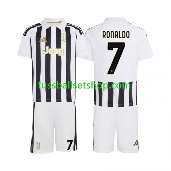Günstige Fußball Trikotsatz Juventus Turin Cristiano Ronaldo 7 Kinder Heimtrikot 2026-2027 Kurzarm
