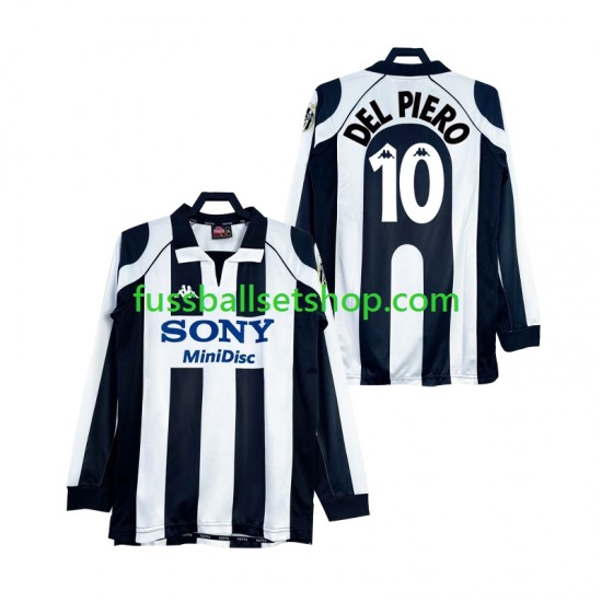 Günstige Fußball Trikotsatz Juventus Turin DEL PIERO 10 1997 Retro Herren Heimtrikot 1998 Langarm