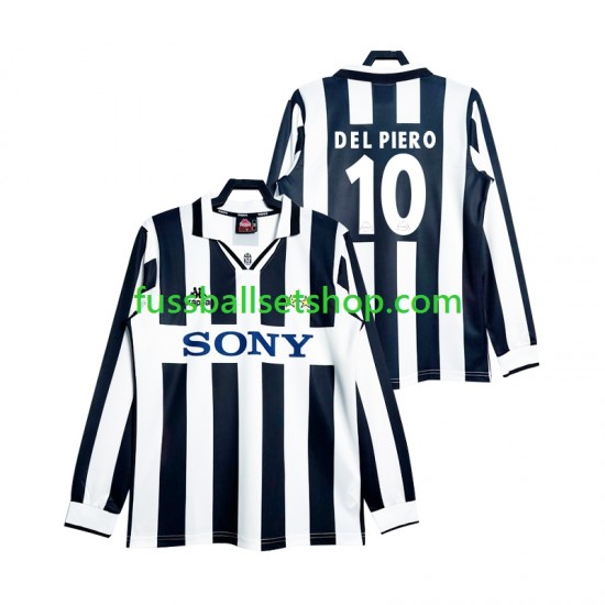 Günstige Fußball Trikotsatz Juventus Turin DEL PIERO 10 1997 Retro Herren Heimtrikot Langarm