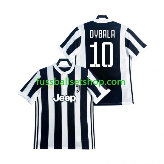 Günstige Fußball Trikotsatz Juventus Turin DYBALA 21 2017 2018 Retro Herren Heimtrikot Kurzarm