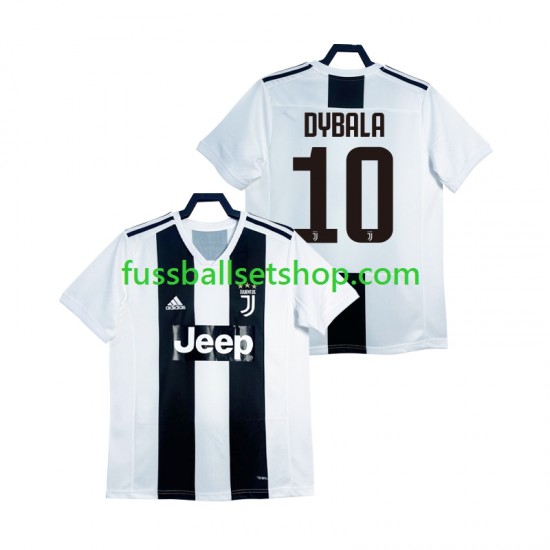 Günstige Fußball Trikotsatz Juventus Turin DYBALA 21 2018 2019 Retro Herren Heimtrikot Kurzarm