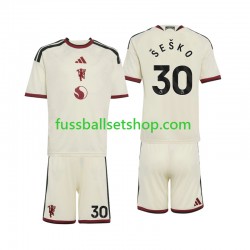 Günstige Fußball Trikotsatz Manchester United Benjamin Sesko 30 Kinder Ausweichtrikot 2026-2027 Kurzarm