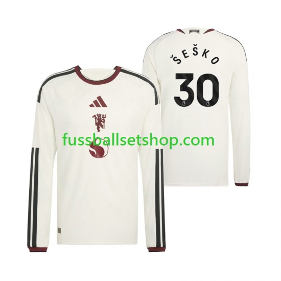 Günstige Fußball Trikotsatz Manchester United Benjamin Sesko 30 Herren Ausweichtrikot 2026-2027 Langarm