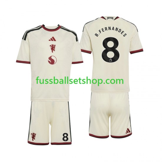 Günstige Fußball Trikotsatz Manchester United Bruno Fernandes 8 Kinder Ausweichtrikot 2026-2027 Kurzarm