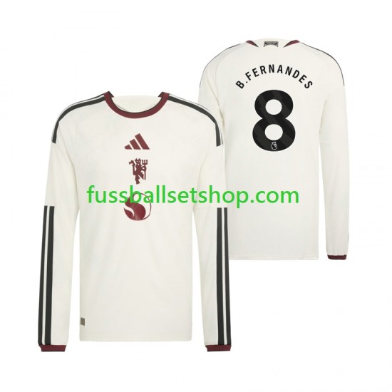 Günstige Fußball Trikotsatz Manchester United Bruno Fernandes 8 Herren Ausweichtrikot 2026-2027 Langarm