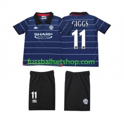Günstige Fußball Trikotsatz Manchester United GIGGS 11 2000 Retro Kinder Auswärtstrikot 1999 Kurzarm