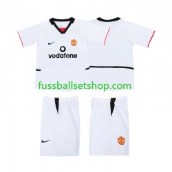 Günstige Fußball Trikotsatz Manchester United 2003 Kinder Auswärtstrikot 2002 Kurzarm