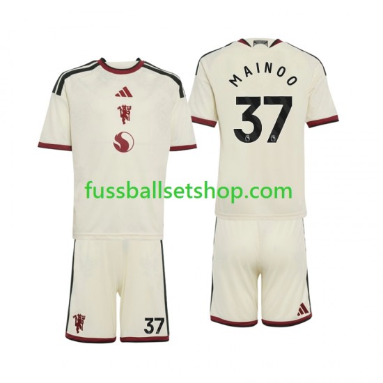 Günstige Fußball Trikotsatz Manchester United Kobbie Mainoo 37 Kinder Ausweichtrikot 2026-2027 Kurzarm