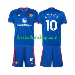 Günstige Fußball Trikotsatz Manchester United Matheus Cunha 10 Kinder Auswärtstrikot 2026-2027 Kurzarm