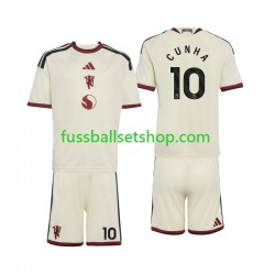 Günstige Fußball Trikotsatz Manchester United Matheus Cunha 10 Kinder Ausweichtrikot 2026-2027 Kurzarm