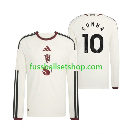 Günstige Fußball Trikotsatz Manchester United Matheus Cunha 10 Herren Ausweichtrikot 2026-2027 Langarm