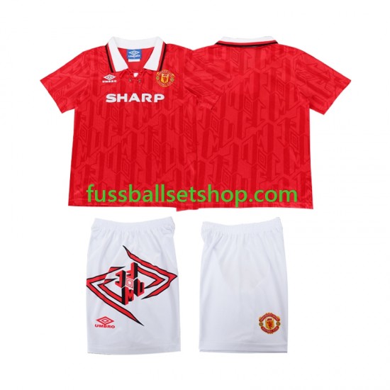 Günstige Fußball Trikotsatz Manchester United 1993 Retro Kinder Heimtrikot 1994 Kurzarm