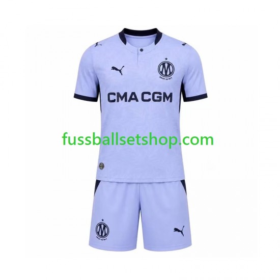 Günstige Fußball Trikotsatz Olympique Marseille Kinder Ausweichtrikot 2026-2027 Kurzarm