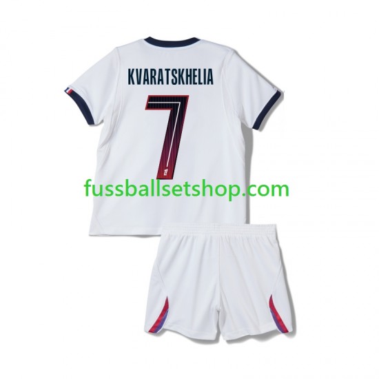 Günstige Fußball Trikotsatz Paris Saint-Germain Khvicha Kvaratskhelia 7 Kinder Auswärtstrikot 2026-2027 Kurzarm