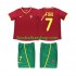 Günstige Fußball Trikotsatz Portugal FIGO 7 Retro Kinder Heimtrikot 2002 Kurzarm