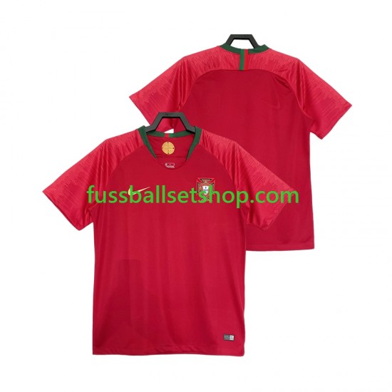 Günstige Fußball Trikotsatz Portugal 2018 Retro Herren Heimtrikot Kurzarm