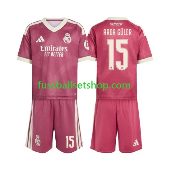 Günstige Fußball Trikotsatz Real Madrid Arda Guler 15 Kinder Ausweichtrikot 2026-2027 Kurzarm