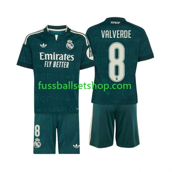 Günstige Fußball Trikotsatz Real Madrid Federico Valverde 8 Kinder Auswärtstrikot 2026-2027 Kurzarm