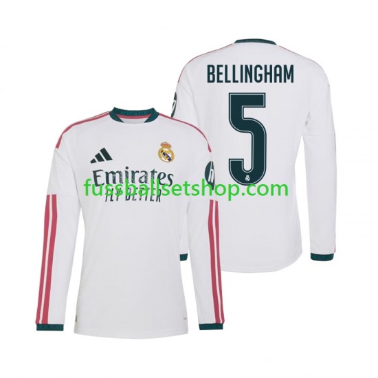 Günstige Fußball Trikotsatz Real Madrid Jude Bellingham 5 Herren Heimtrikot 2026-2027 Langarm