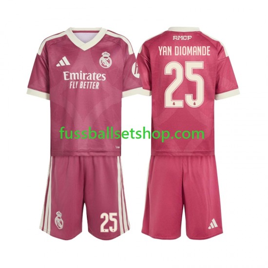 Günstige Fußball Trikotsatz Real Madrid Yan Diomande 25 Kinder Ausweichtrikot 2026-2027 Kurzarm Günstige Fußball Trikotsatz Real Madrid Yan Diomande 25 Kinder Ausweichtrikot 2026-2027 Kurzarm