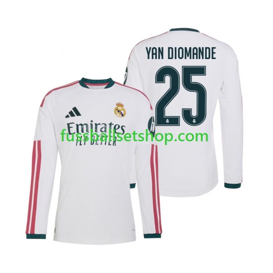 Günstige Fußball Trikotsatz Real Madrid Yan Diomande 25 Herren Heimtrikot 2026-2027 Langarm
