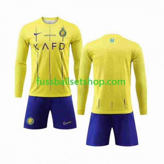 Günstige Fußball Trikotsatz Al-Nassr Kinder Heimtrikot 2023-2024 Langarm