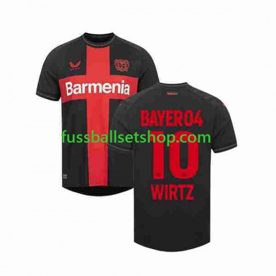 Günstige Fußball Trikotsatz Bayer 04 Leverkusen Florian Wirtz 10 Herren Heimtrikot 2023-2024 Kurzarm